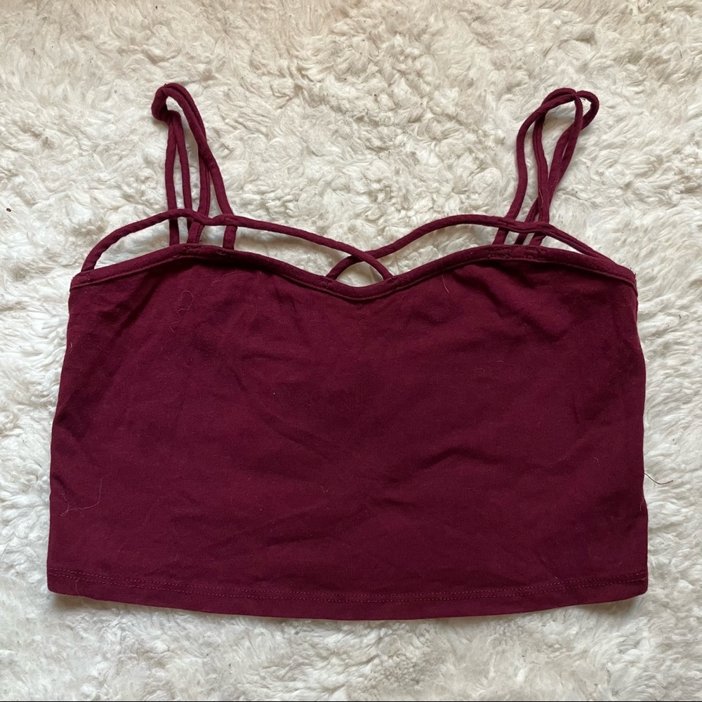 Burgundy ambiance crop top size M
